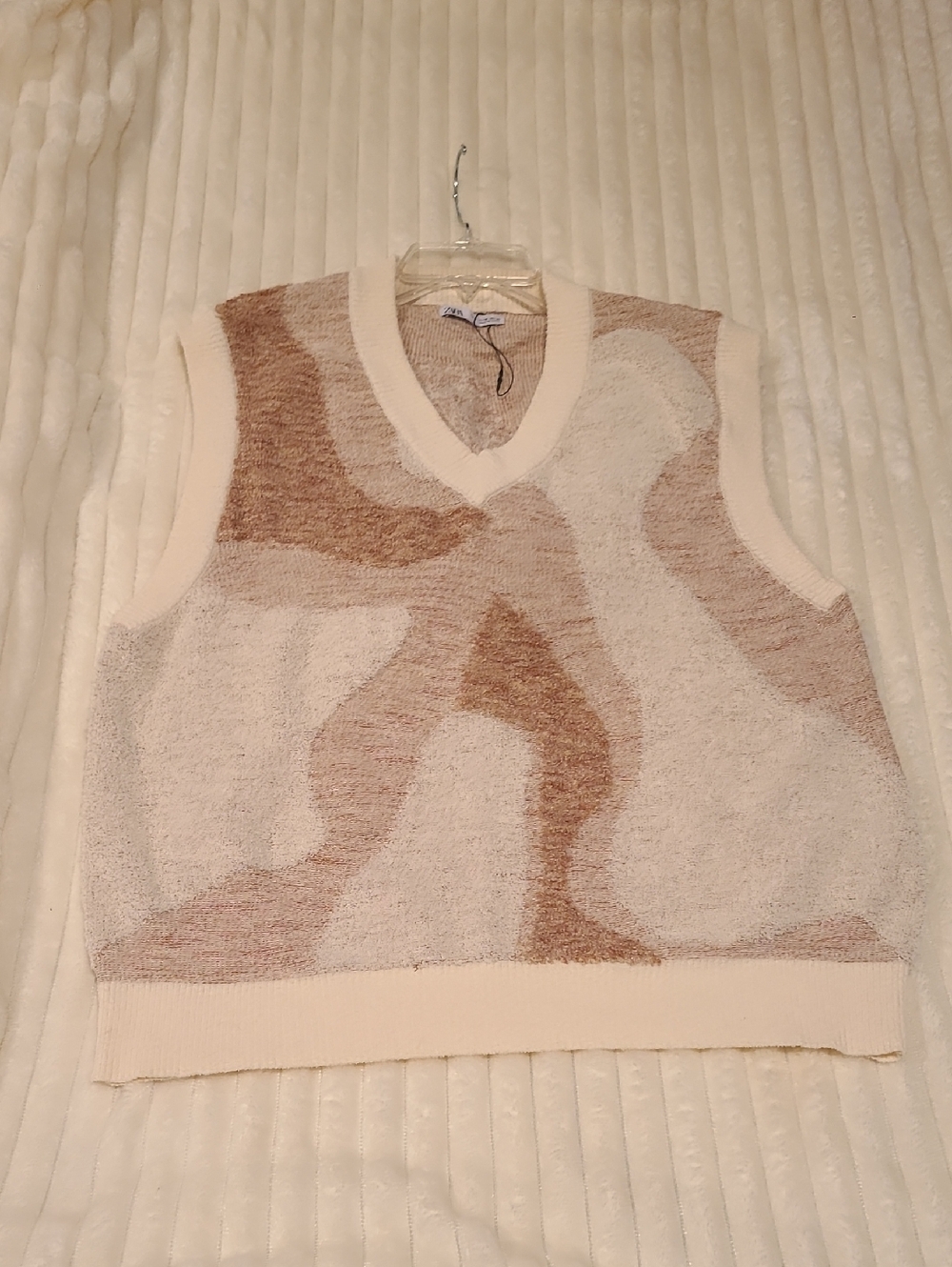Zaba Neutral Cream & Tan Sweater Vest